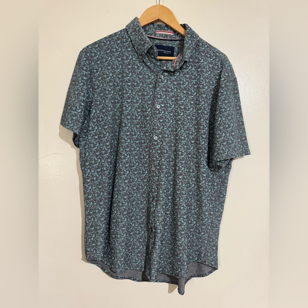 Jachs New York dress shirt Large blue gray print